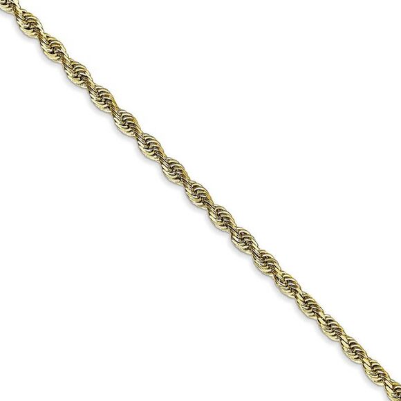 2.75mm 10k Yellow Gold D/C Quadruple Rope Chain Necklace 20 Inch